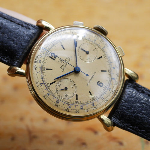 Rolex Chronograph antimagnetic Ref: 4062 in Yellow gold. Circa: 1950